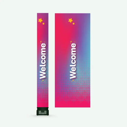 ท่อผ้าพิมพ์ลาย Welcome ชมพู ม่วง ฟ้า 1