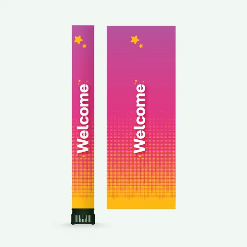 ท่อผ้าพิมพ์ลาย Welcome เหลือง ชมพู ม่วง