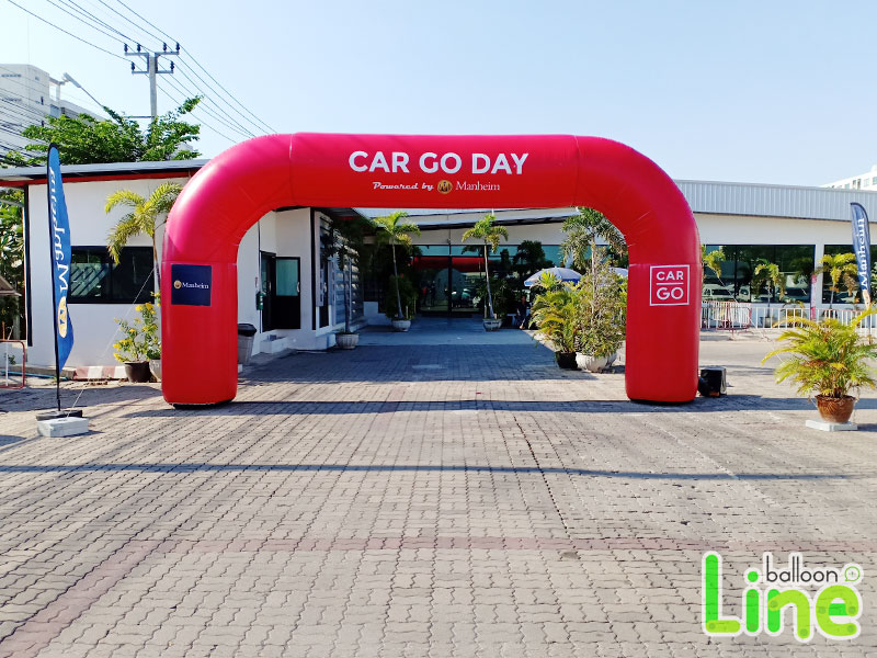 ซุ้มสี่เหลี่ยมพองลม พิมพ์ชื่องานและสปอนเซอร์ CAR GO DAY